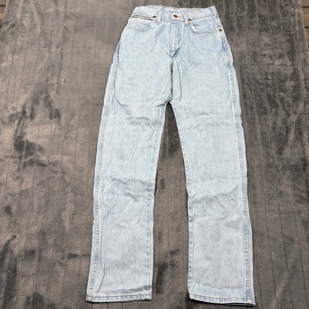 Wrangler Cowboy Cut High Rise Light Wash Jeans 7x34 1014MWZGH Straight Leg Denim